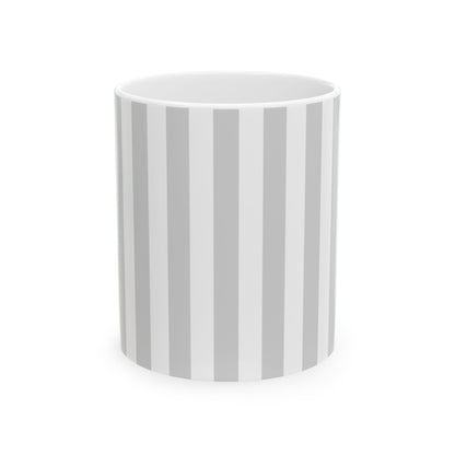 Grey Pinstripe Ceramic Mug