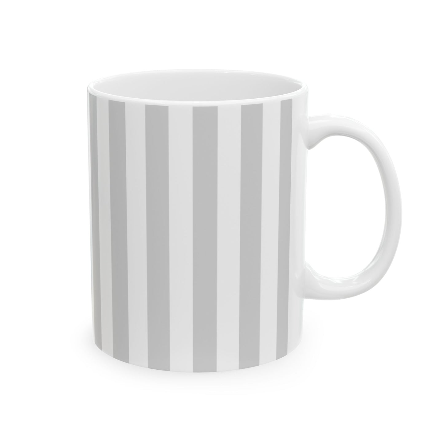 Grey Pinstripe Ceramic Mug
