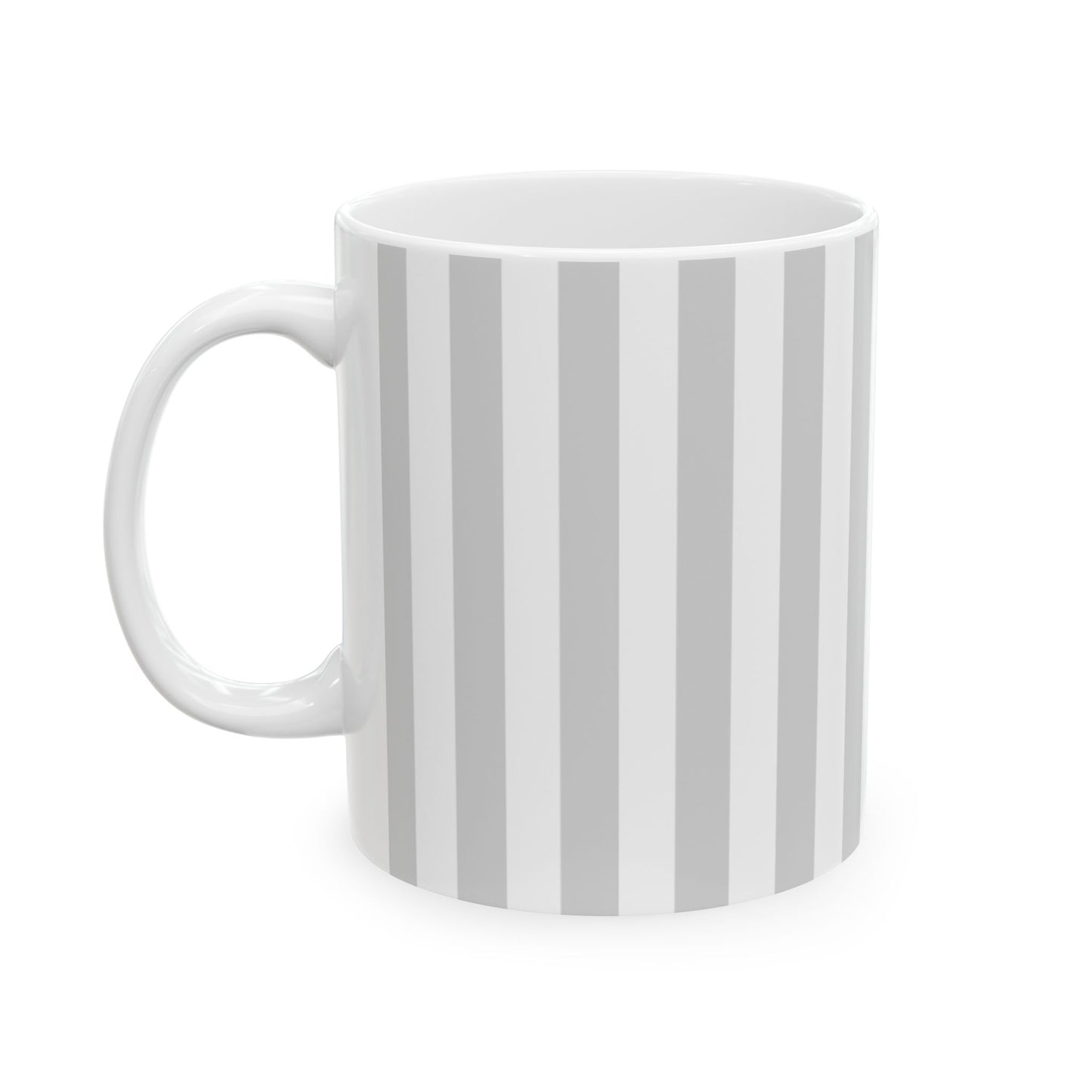 Grey Pinstripe Ceramic Mug