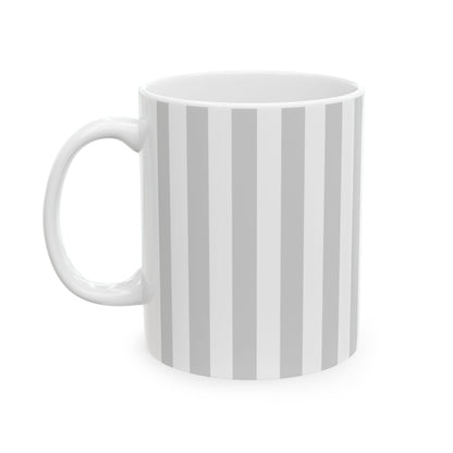 Grey Pinstripe Ceramic Mug