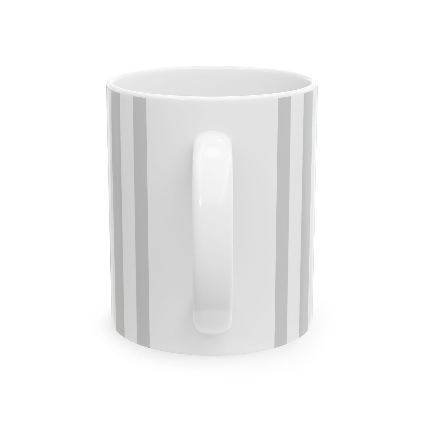 Grey Pinstripe Ceramic Mug